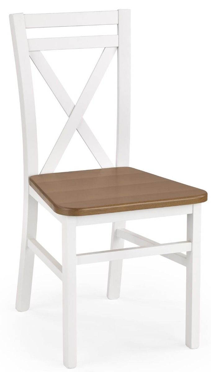 Drewniane krzesła do kuchni - DARIUSZ 2 biały + olcha